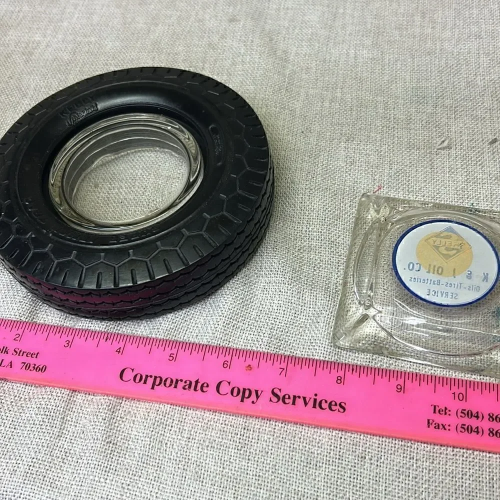 ‎Bundle of 2 vintage kelly tire ashtray,skelly oil.